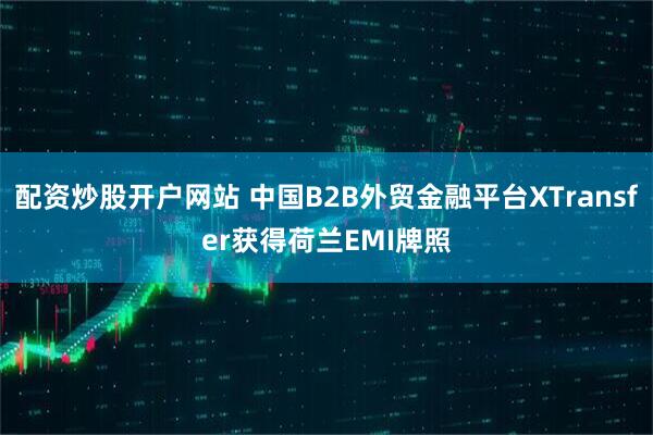 配资炒股开户网站 中国B2B外贸金融平台XTransfer获得荷兰EMI牌照